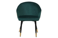 Extravaganter Stuhl MAISON CLASSIQUE Samt schwarze Metallbeine goldene Fußkappen
