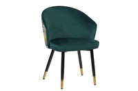 Extravaganter Stuhl MAISON CLASSIQUE Samt schwarze Metallbeine goldene Fußkappen