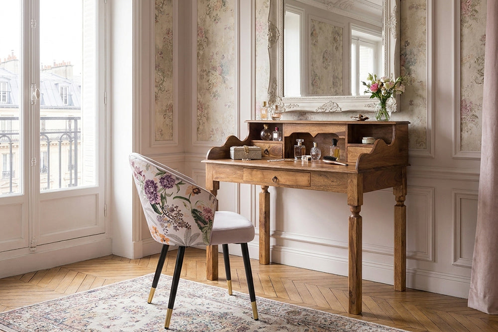 Extravaganter Stuhl MAISON CLASSIQUE Samt schwarze Metallbeine goldene Fußkappen