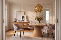 Extravaganter Stuhl MAISON CLASSIQUE Samt schwarze Metallbeine goldene Fußkappen