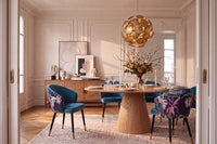 Extravaganter Stuhl MAISON CLASSIQUE Samt schwarze Metallbeine goldene Fußkappen