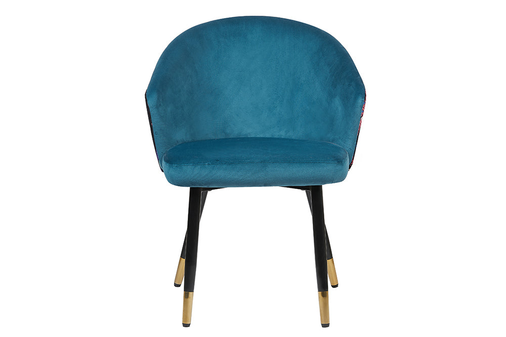Extravaganter Stuhl MAISON CLASSIQUE Samt schwarze Metallbeine goldene Fußkappen