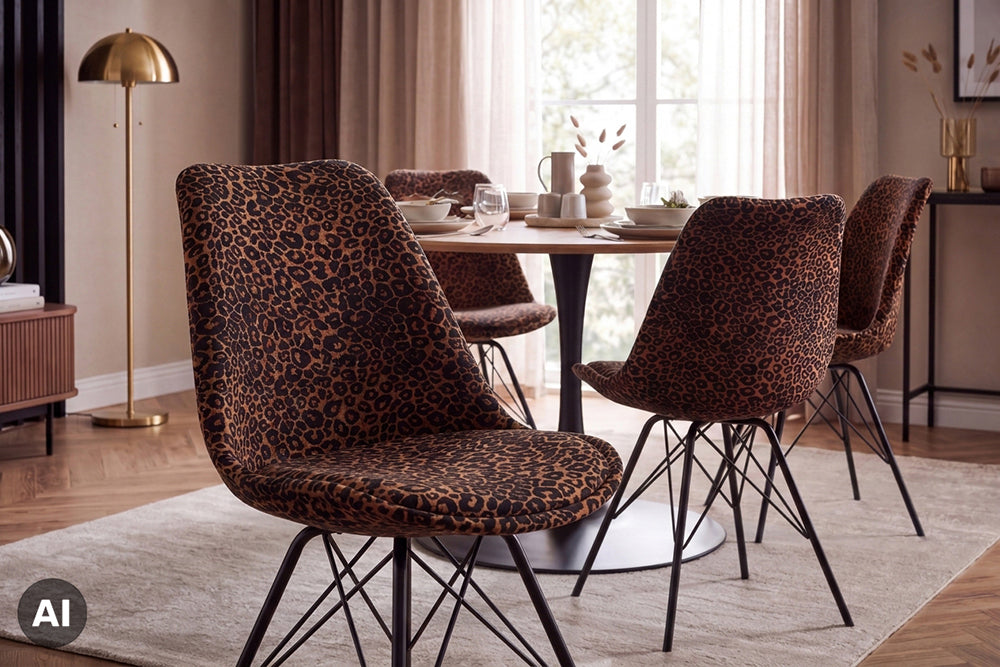 Design Stuhl SCANDINAVIA MEISTERSTÜCK Chenille Metallgestell