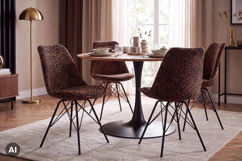 Design Stuhl SCANDINAVIA MEISTERSTÜCK Chenille Metallgestell