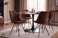Design Stuhl SCANDINAVIA MEISTERSTÜCK Chenille Metallgestell
