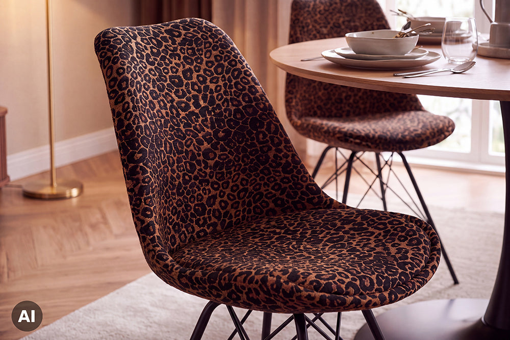 Design Stuhl SCANDINAVIA MEISTERSTÜCK Chenille Metallgestell
