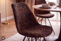 Design Stuhl SCANDINAVIA MEISTERSTÜCK Chenille Metallgestell