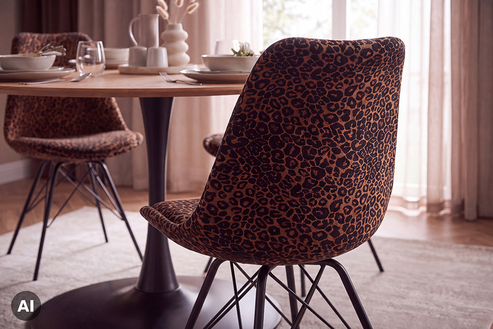 Design Stuhl SCANDINAVIA MEISTERSTÜCK Chenille Metallgestell
