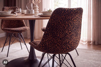 Design Stuhl SCANDINAVIA MEISTERSTÜCK Chenille Metallgestell