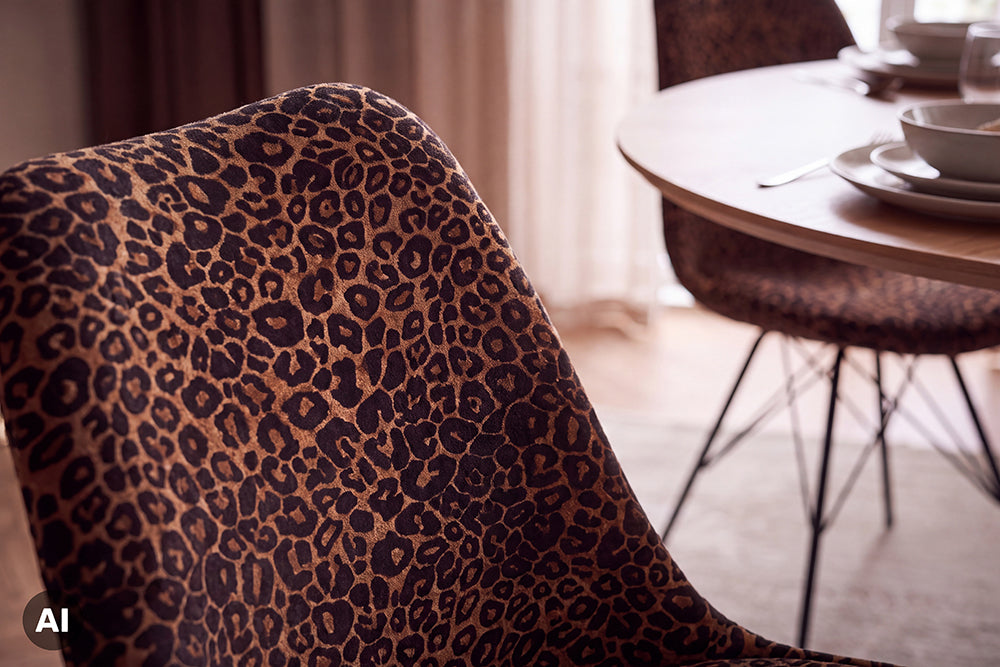 Design Stuhl SCANDINAVIA MEISTERSTÜCK Chenille Metallgestell