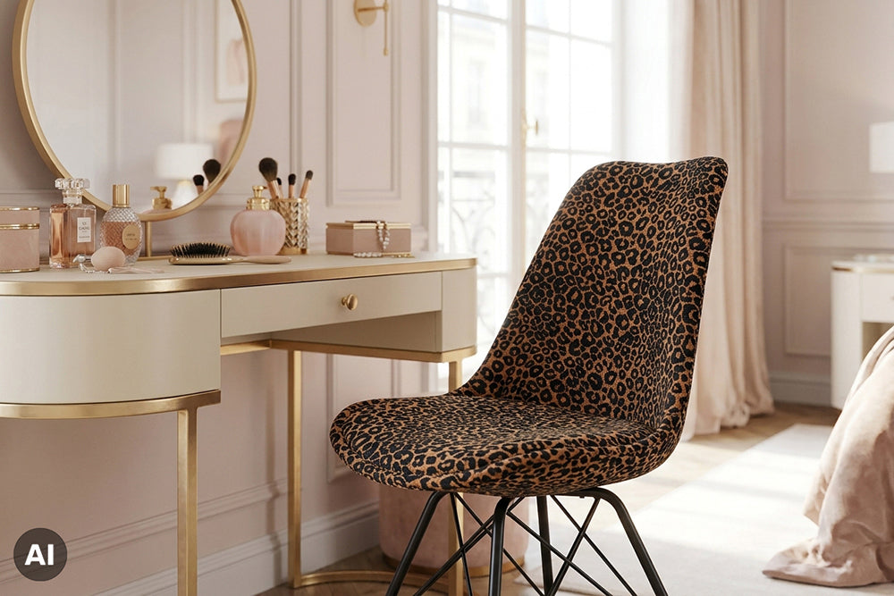 Design Stuhl SCANDINAVIA MEISTERSTÜCK Chenille Metallgestell