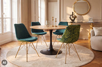 Design Stuhl SCANDINAVIA MEISTERSTÜCK Chenille Metallgestell