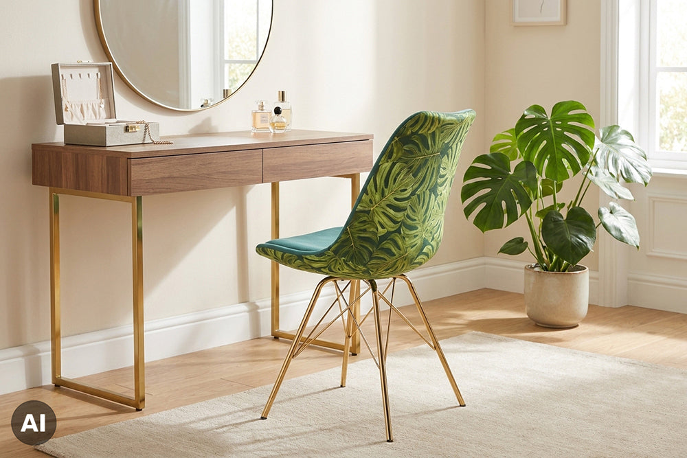 Design Stuhl SCANDINAVIA MEISTERSTÜCK Chenille Metallgestell