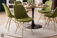 Design Stuhl SCANDINAVIA MEISTERSTÜCK Chenille Metallgestell