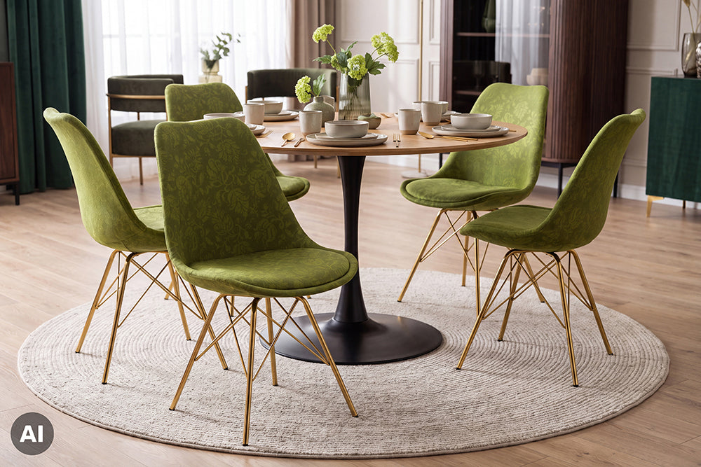 Design Stuhl SCANDINAVIA MEISTERSTÜCK Chenille Metallgestell