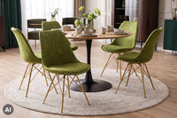 Design Stuhl SCANDINAVIA MEISTERSTÜCK Chenille Metallgestell