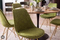 Design Stuhl SCANDINAVIA MEISTERSTÜCK Chenille Metallgestell
