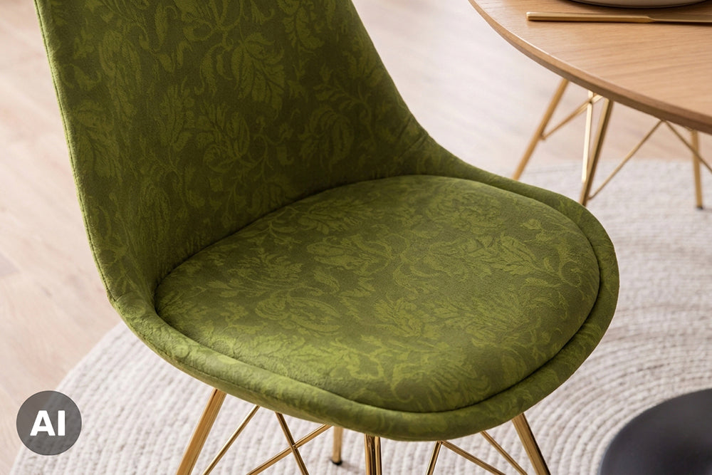 Design Stuhl SCANDINAVIA MEISTERSTÜCK Chenille Metallgestell