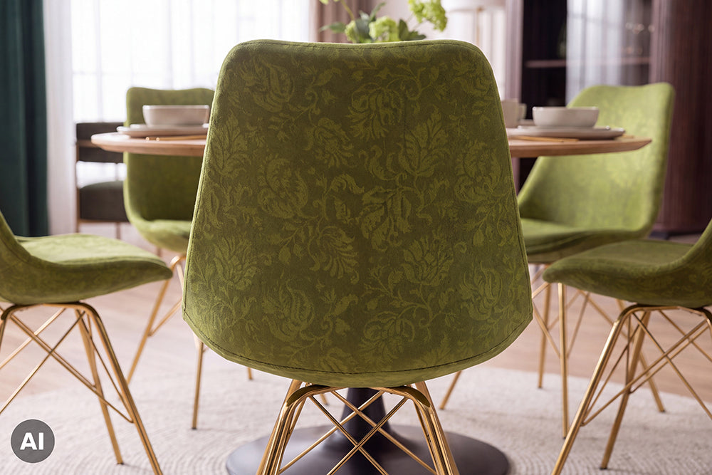 Design Stuhl SCANDINAVIA MEISTERSTÜCK Chenille Metallgestell