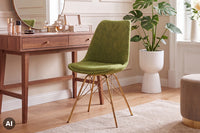 Design Stuhl SCANDINAVIA MEISTERSTÜCK Chenille Metallgestell