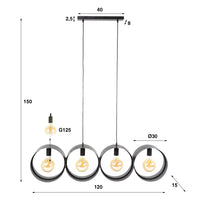 Pendelleuchte Ring mesh 4-Fassungen / Charcoal
