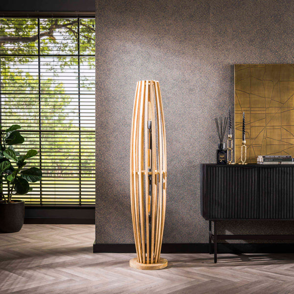ORBIT Stehleuchte Modern Design Mangoholz massiv Stehlampe 145 cm