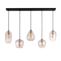Pendelleuchte Diamond Grain 5-Fassungen / Diamantglas