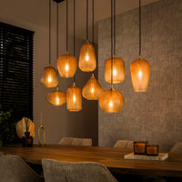 DOT Pendelleuchte 5+4-Fassungen / Amberfarbenes Glas