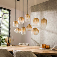 DOT Pendelleuchte 5+4-Fassungen / Amberfarbenes Glas