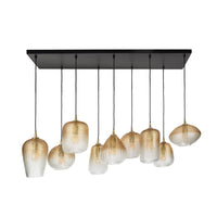 DOT Pendelleuchte 5+4-Fassungen / Amberfarbenes Glas