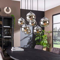 Pendelleuchte Bubble Shaded 4+3-Fassungen / Alt Silber