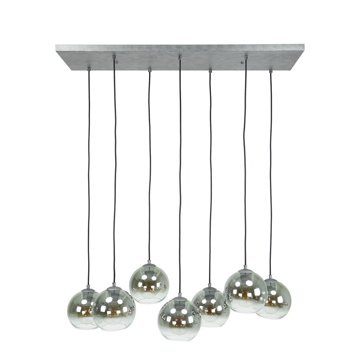 Pendelleuchte Bubble Shaded 4+3-Fassungen / Alt Silber