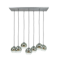 Pendelleuchte Bubble Shaded 4+3-Fassungen / Alt Silber