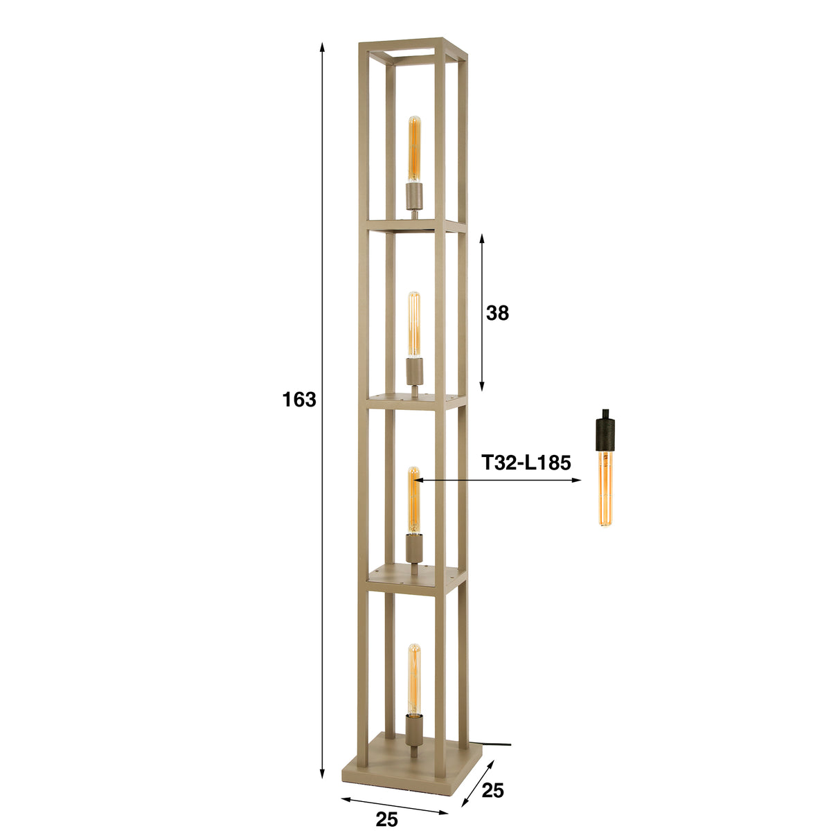 Stehleuchte QUADRA 4F – Beige & Arctic Schwarz