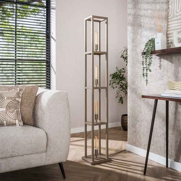 Stehleuchte QUADRA 4F – Beige & Arctic Schwarz