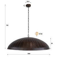 Guard Pendelleuchte 1-Fassung Ø90cm / Smoked brown