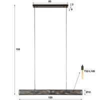 Pendelleuchte Tube Mesh 4-Fassungen 120cm / Artic schwarz