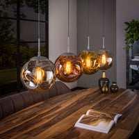 STELLAR Pendelleuchte 4-Fassungen / Alt Silber/ Sienna Braun