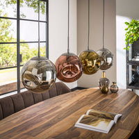 STELLAR Pendelleuchte 4-Fassungen / Alt Silber/ Sienna Braun