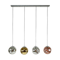 STELLAR Pendelleuchte 4-Fassungen / Alt Silber/ Sienna Braun