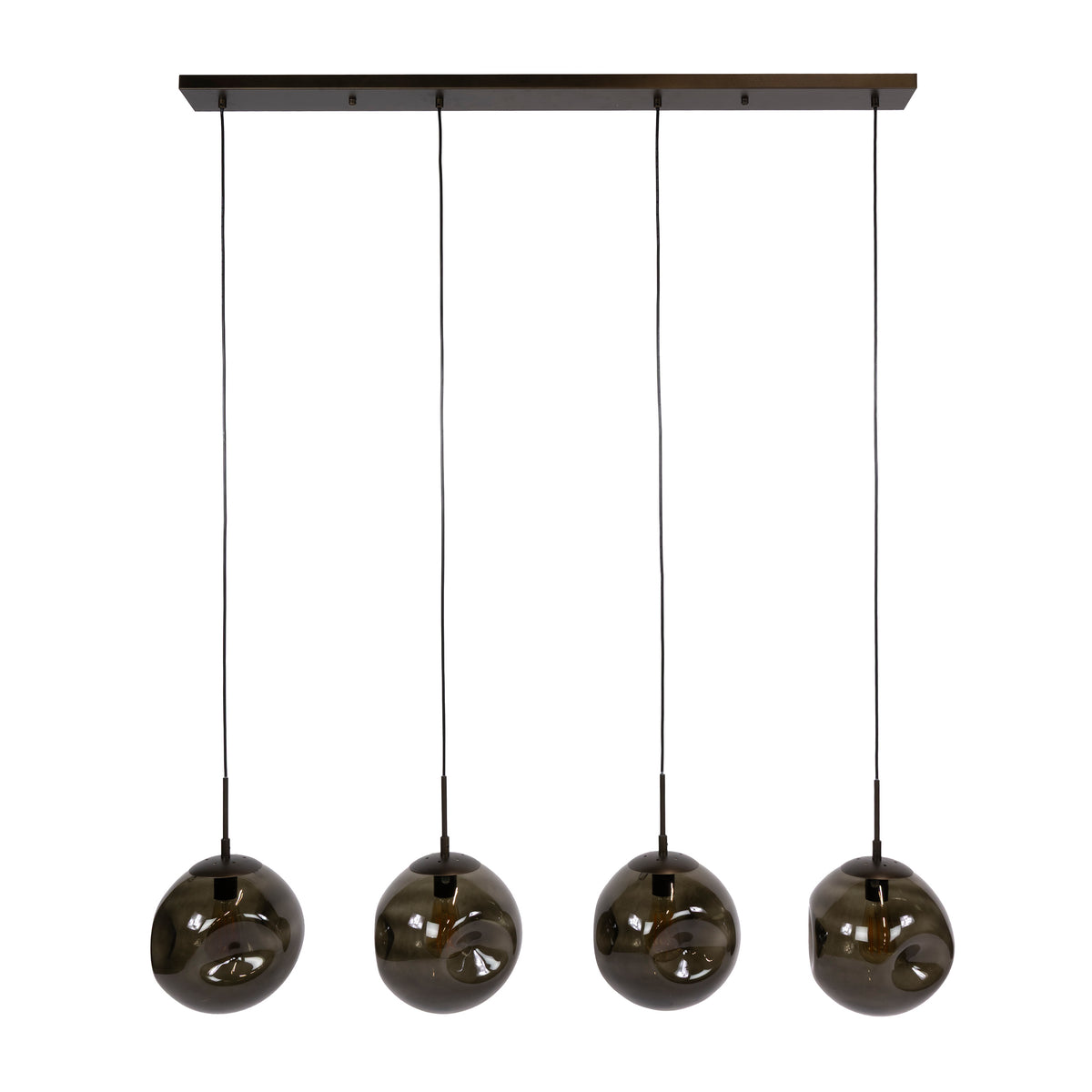STELLAR Pendelleuchte 4-Fassungen / Alt Silber/ Sienna Braun