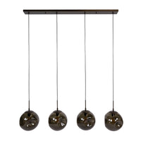 STELLAR Pendelleuchte 4-Fassungen / Alt Silber/ Sienna Braun
