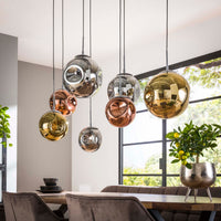 STELLAR Pendelleuchte 4+3-Fassungen / Alt Silber