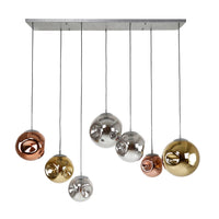 STELLAR Pendelleuchte 4+3-Fassungen / Alt Silber