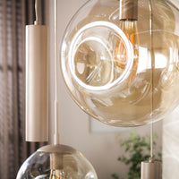 Pendelleuchte STELLAR 5+4F – 9-flammig – Sienna Braun oder Beige