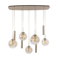 Pendelleuchte STELLAR 5+4F – 9-flammig – Sienna Braun oder Beige