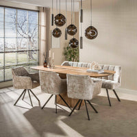 Pendelleuchte STELLAR 5+4F – 9-flammig – Sienna Braun oder Beige