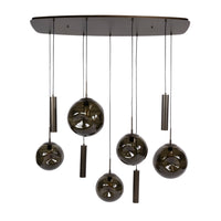 Pendelleuchte STELLAR 5+4F – 9-flammig – Sienna Braun oder Beige