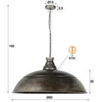 Pendelleuchte Industry 1-Fassung Ø80cm / Alt Silber