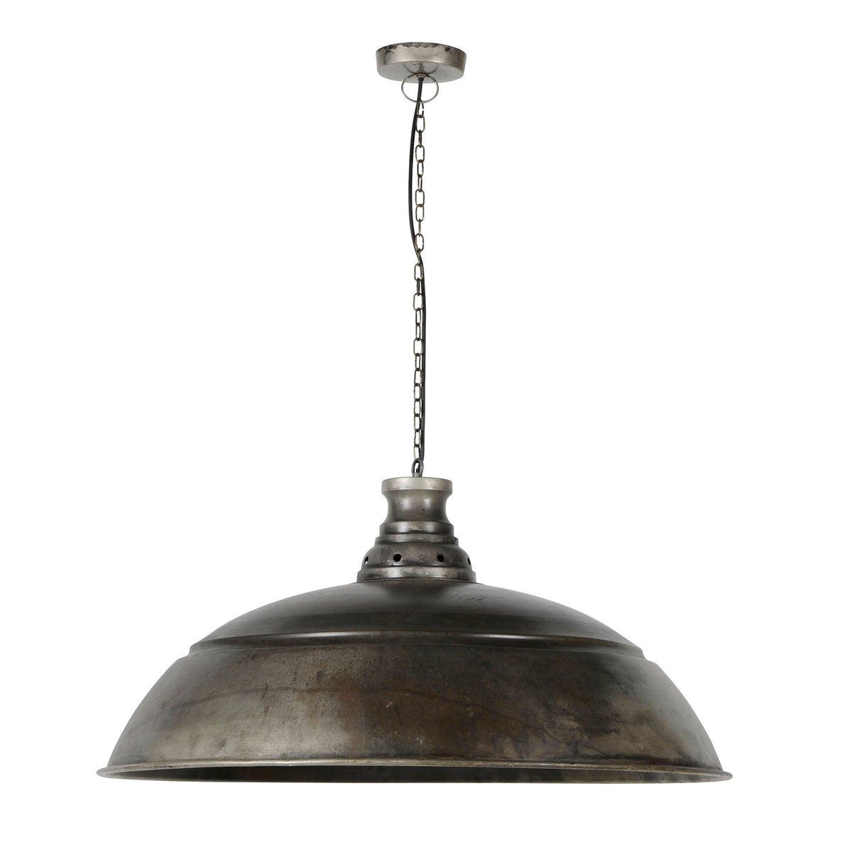 Pendelleuchte Industry 1-Fassung Ø80cm / Alt Silber